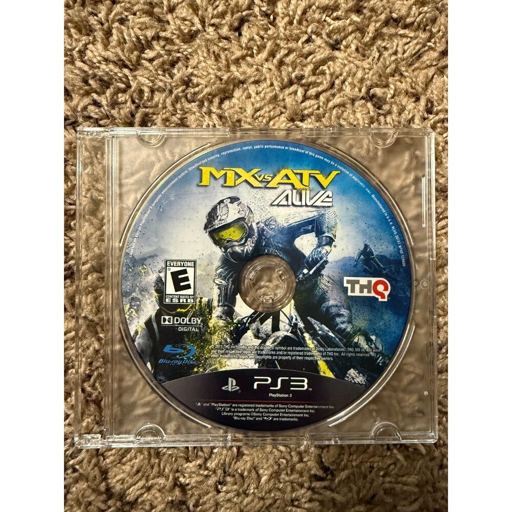 THQ - MX vs ATV Alive (Sony Playstation 3, 2011) PS3 - Disc Only